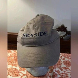 Seaside Grey Hat with Dark Blue logo 30A Seaside Style